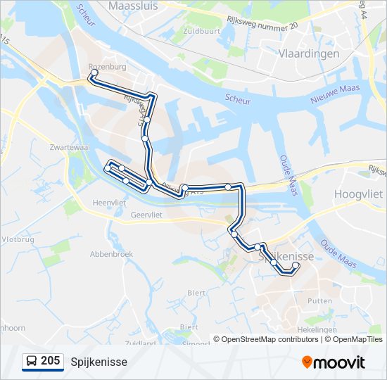205 Bus Line Map