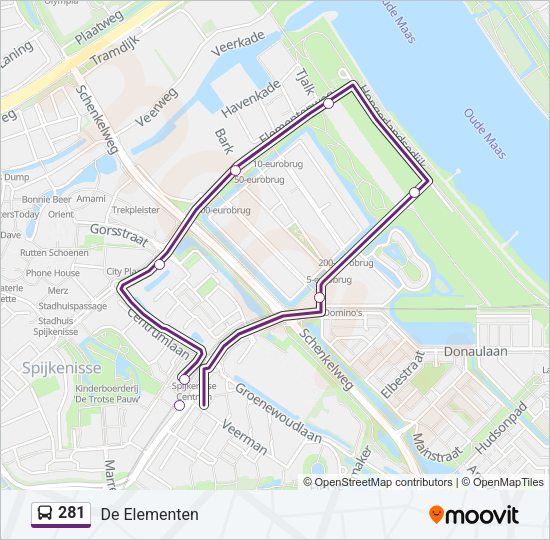 281 Bus Line Map