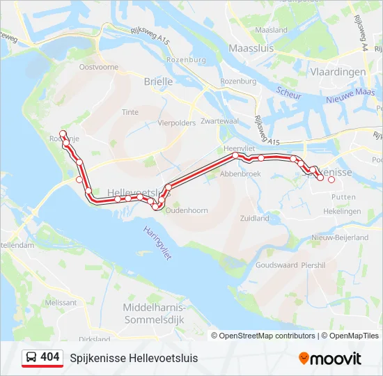 Bus 404 lijnkaart