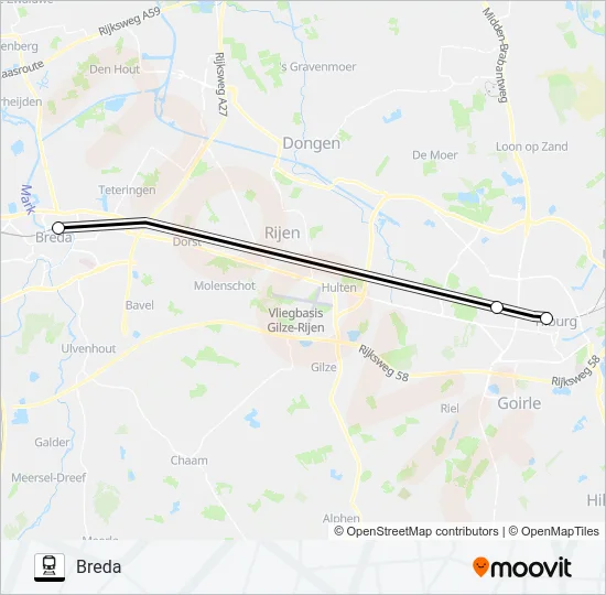 SNELBUS I.P.V. TREIN Train Line Map