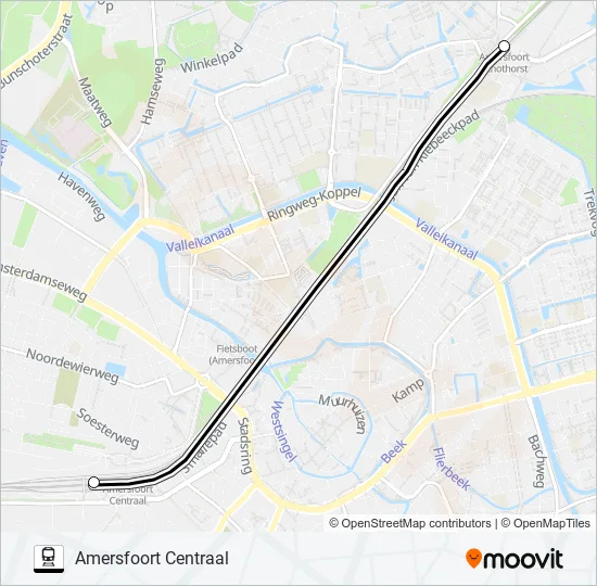 SNELBUS I.P.V. TREIN Train Line Map