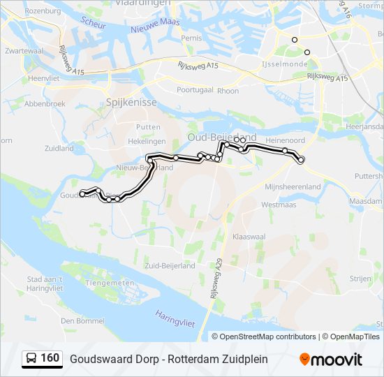 160 bus Line Map