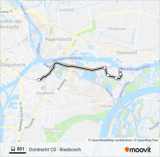 801 Bus Line Map