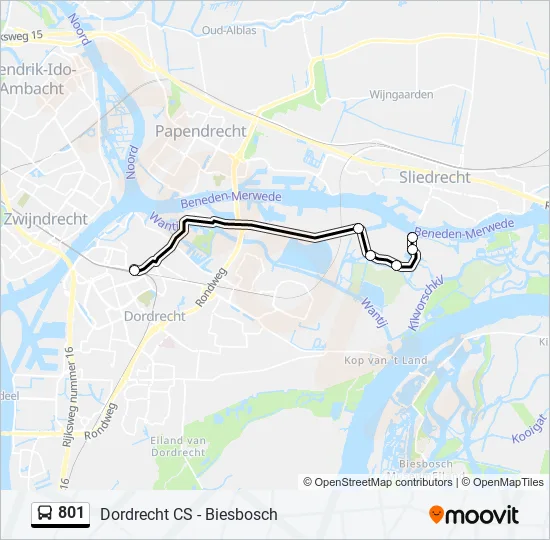 801 Bus Line Map
