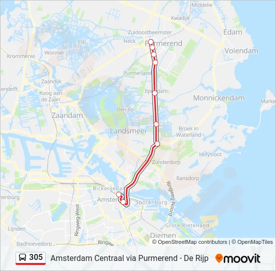 305 Bus Line Map