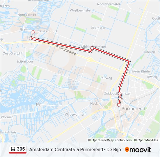 305 Bus Line Map