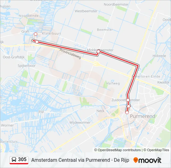 305 Bus Line Map