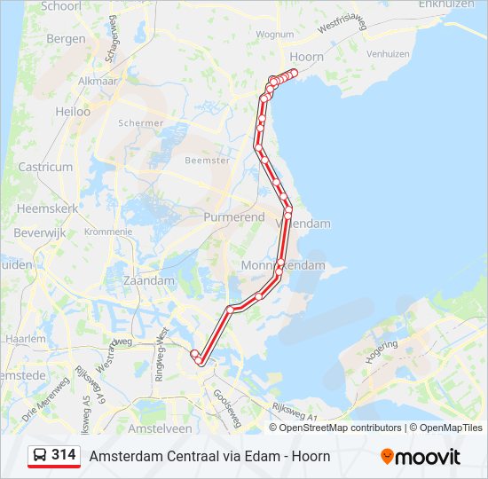 314 Bus Line Map
