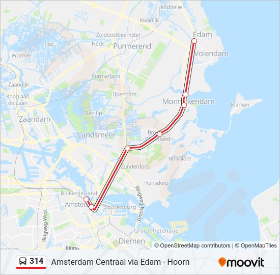 314 Bus Line Map