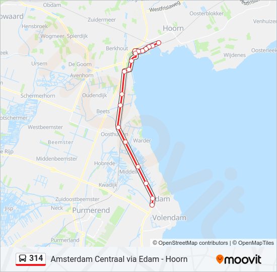 314 Bus Line Map