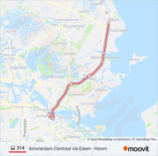 314 Bus Line Map