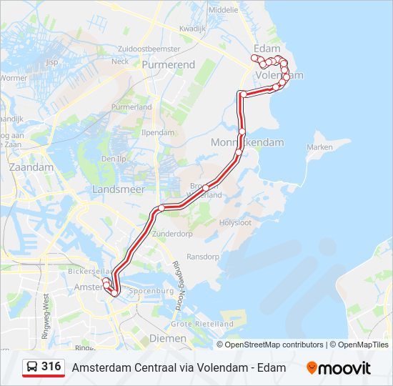316 Bus Line Map