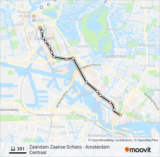 391 Bus Line Map