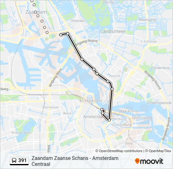 391 Bus Line Map