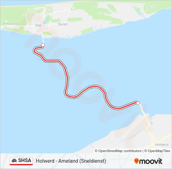 Veerboot SHSA lijnkaart