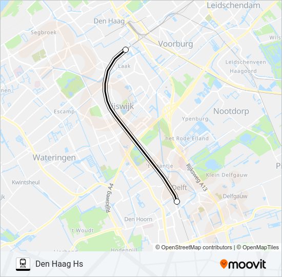Trein SNELBUS I.P.V. TREIN lijnkaart