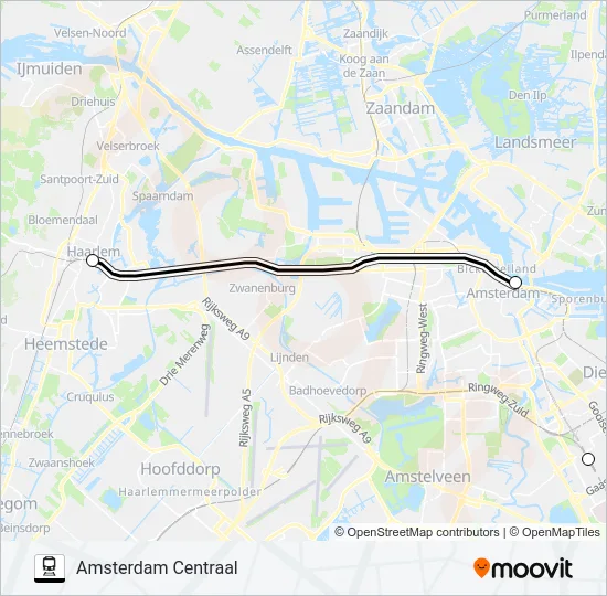 SNELBUS I.P.V. TREIN Train Line Map