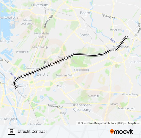 SNELBUS I.P.V. TREIN Train Line Map
