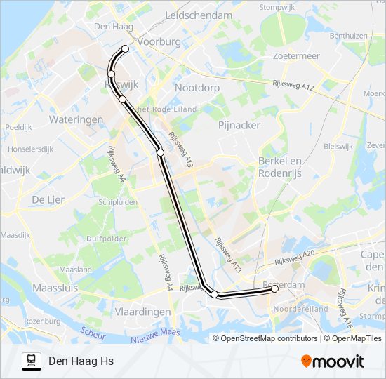 Trein STOPBUS I.P.V. TREIN lijnkaart