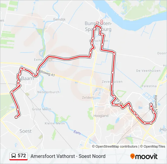 572 Bus Line Map
