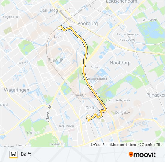 Bus SNELBUS I.P.V. TREIN lijnkaart