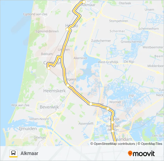 Bus STOPBUS I.P.V. TREIN lijnkaart