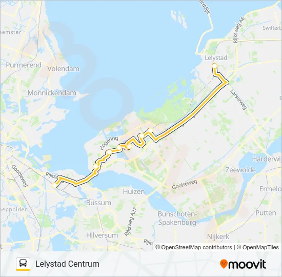 Bus STOPBUS I.P.V. TREIN lijnkaart