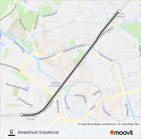 Trein STOPBUS I.P.V. TREIN lijnkaart