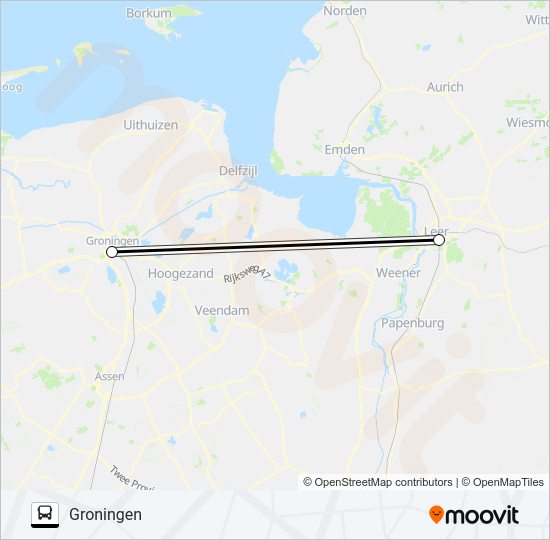  SNELBUS I.P.V. TREIN lijnkaart