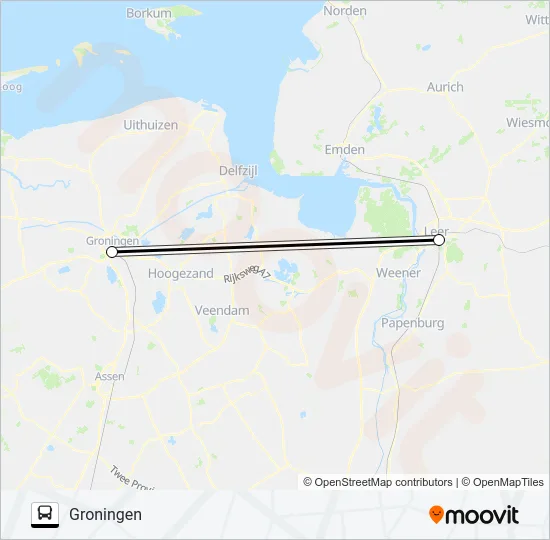 SNELBUS I.P.V. TREIN  Line Map