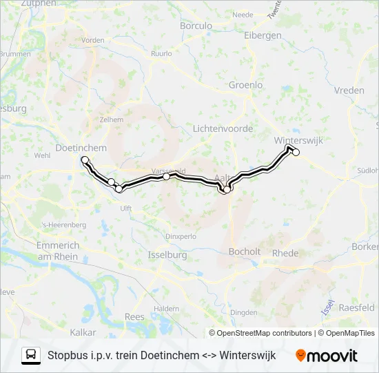  STOPBUS I.P.V. TREIN lijnkaart