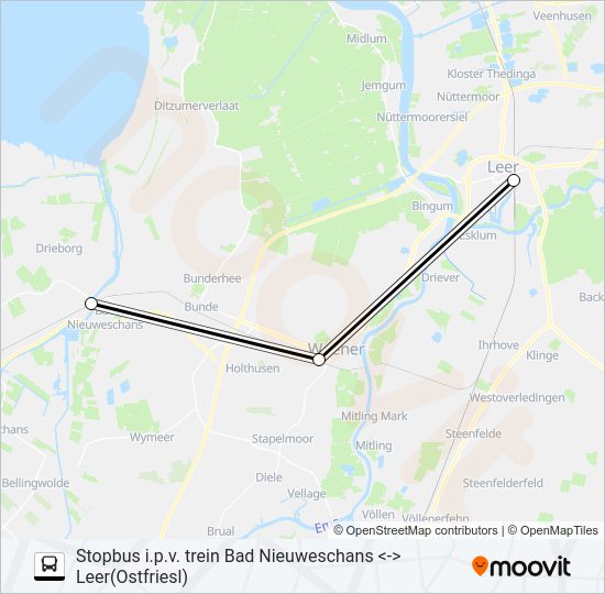  STOPBUS I.P.V. TREIN lijnkaart