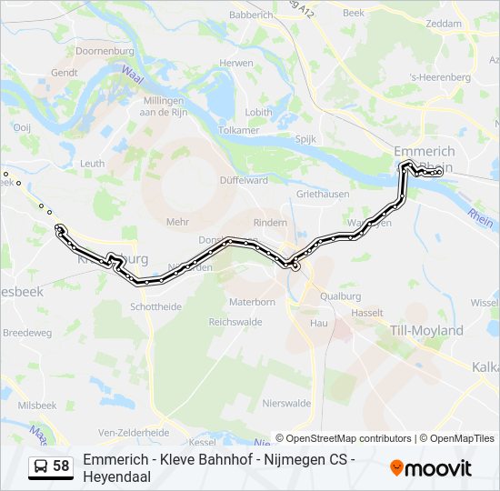 58 bus Line Map