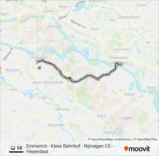 58 Bus Line Map