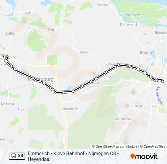 58 Bus Line Map