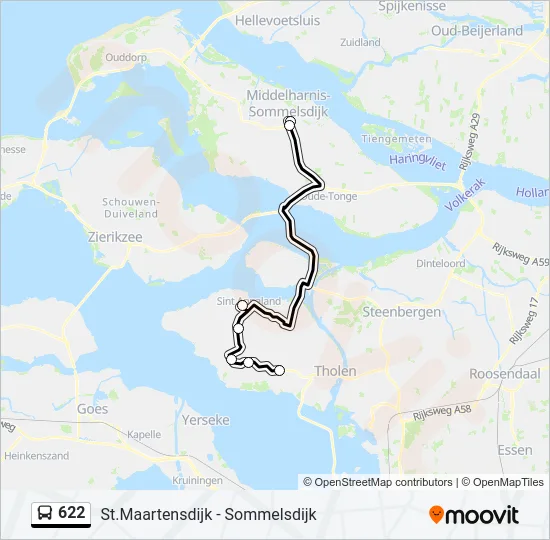 622 Bus Line Map
