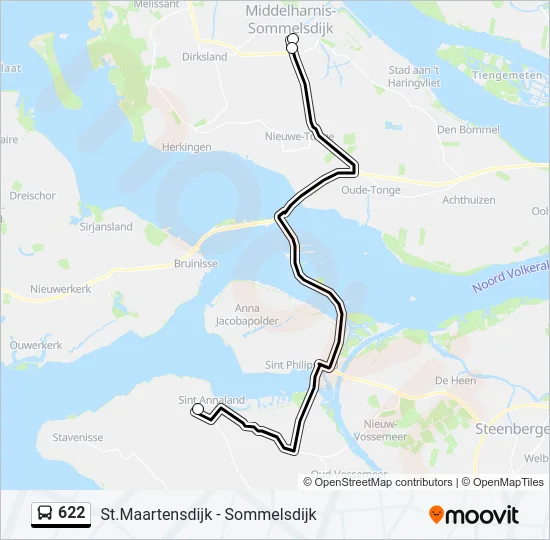 622 Bus Line Map