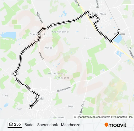 255 Bus Line Map