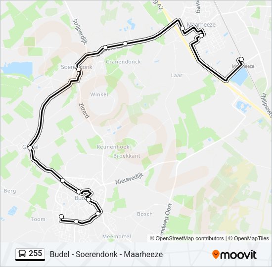 255 Bus Line Map