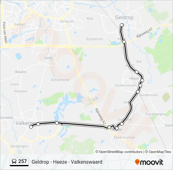 257 Bus Line Map