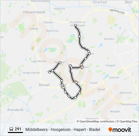 291 Bus Line Map