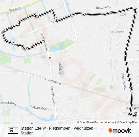 1 Bus Line Map