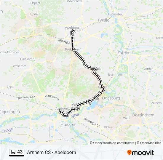 43 Bus Line Map