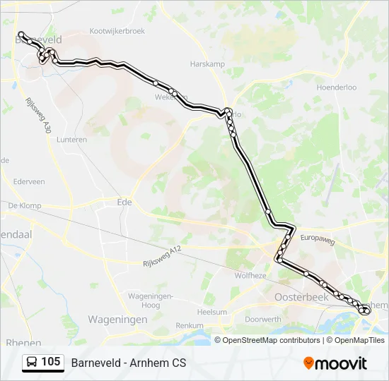 105 Bus Line Map
