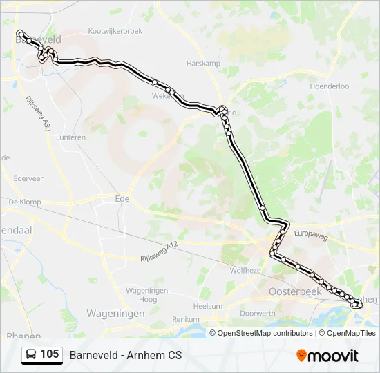 105 Bus Line Map