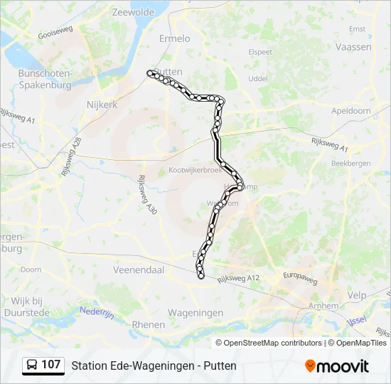 107 Bus Line Map