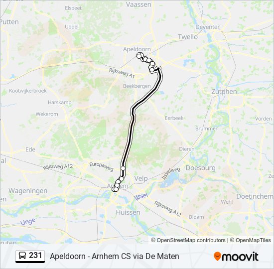 231 bus Line Map