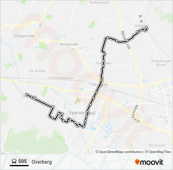 505 Bus Line Map