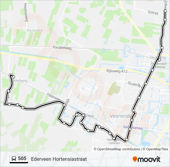 505 Bus Line Map