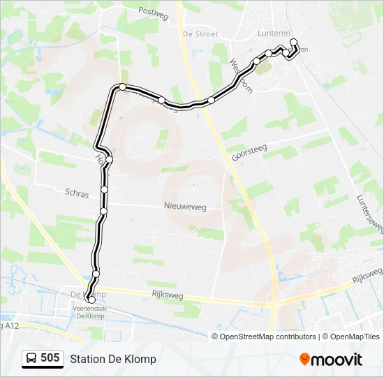 Bus 505 lijnkaart